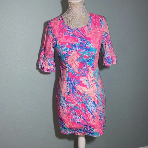 Lilly Pulitzer Fiesta Stretch Dress in Aquadesiac - Picture 9 of 14